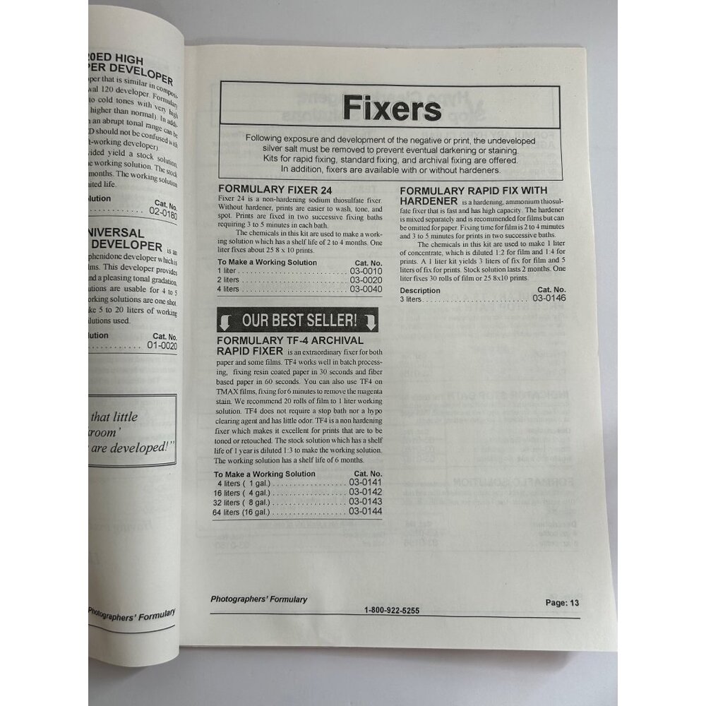 Vintage Photographers' Formulary Catalog Kits & Chemicals for Photography Camera - Picture 6 of 9